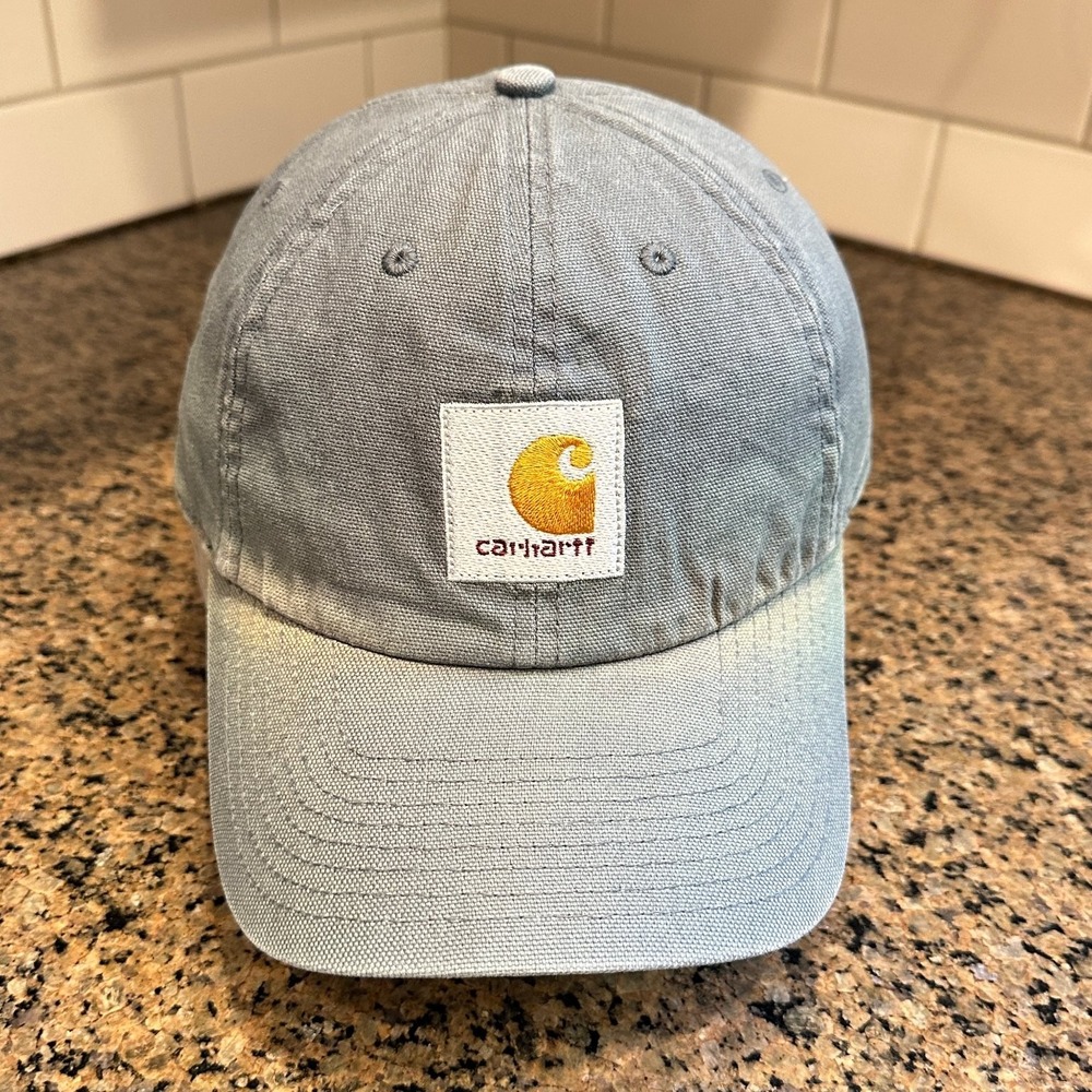 Carhartt Hat Baseball Cap Men's Grey Workwear Outdoor Casual Logo *Read
